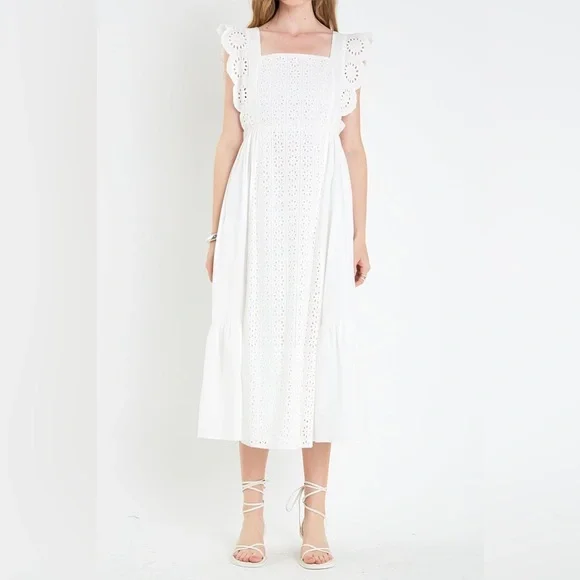 English Factory Eyelet Maxi Dress White NWT - Picture 2 of 16